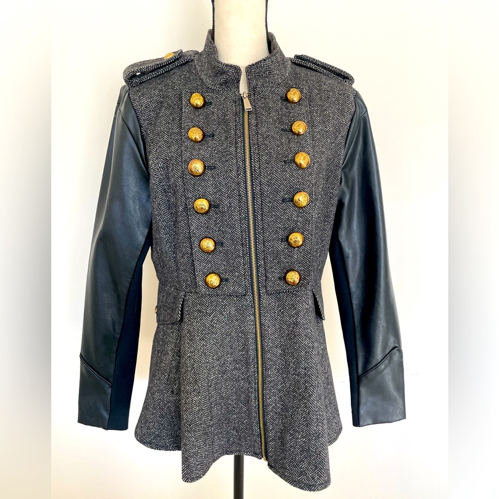 BCBG Generation Tweed Military Jacket